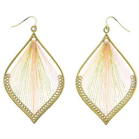 Mi Amore String art Dangle-Earrings Gold-Tone/Pink
