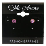 Mi Amore Stud-Earrings Gold-Tone/Pink
