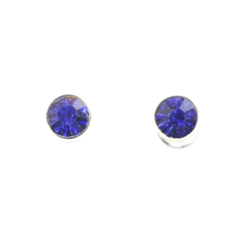 Mi Amore Stud-Earrings Silver-Tone/Blue
