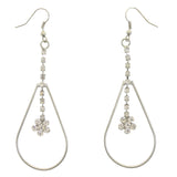 Mi Amore Flower Drop-Dangle-Earrings Silver-Tone/White