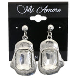 Mi Amore Dangle-Earrings Silver-Tone/White