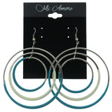Silver-Tone & Blue Metal Dangle-Earrings