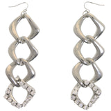 Mi Amore Drop-Dangle-Earrings Silver-Tone/White