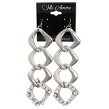 Mi Amore Drop-Dangle-Earrings Silver-Tone/White