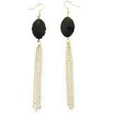 Mi Amore Chain Tassel Dangle-Earrings Gold-Tone/Black