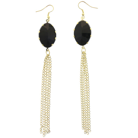 Mi Amore Chain Tassel Dangle-Earrings Gold-Tone/Black