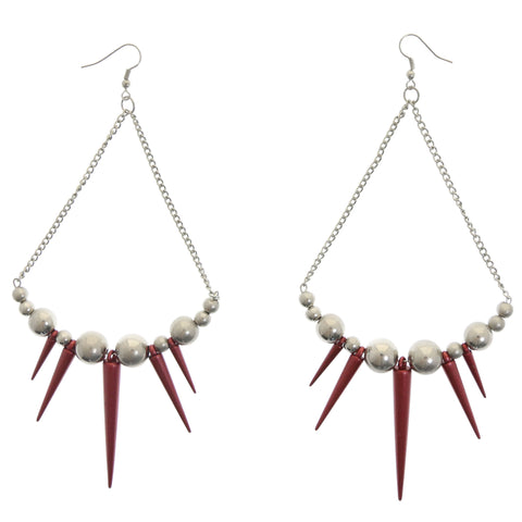 Mi Amore Dangle-Earrings Silver-Tone/Red