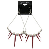 Mi Amore Dangle-Earrings Silver-Tone/Red