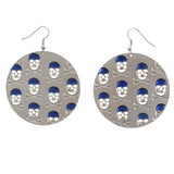 Mi Amore Skull and Crossbones Dangle-Earrings Silver-Tone/Blue