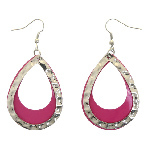 Mi Amore Dangle-Earrings Silver-Tone/Pink