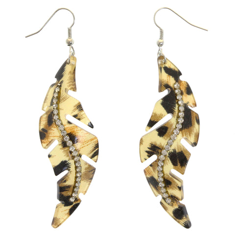 Mi Amore Feather Dangle-Earrings Multicolor/White