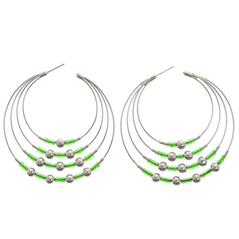 Mi Amore Dangle-Earrings Silver-Tone/Green