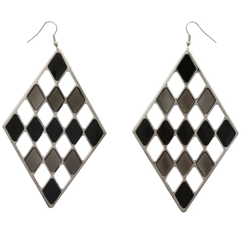 Mi Amore Dangle-Earrings Silver-Tone/Black