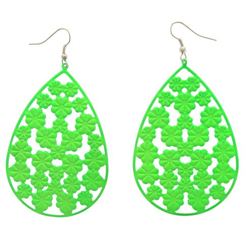 Mi Amore Flower Dangle-Earrings Green