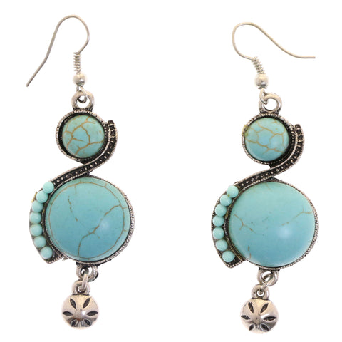 Mi Amore Dangle-Earrings Silver-Tone/Blue