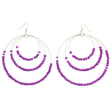 Mi Amore Multiple Loops Dangle-Earrings Silver-Tone/Purple