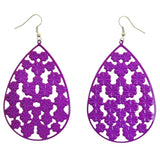 Mi Amore Flower Dangle-Earrings Purple