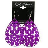 Mi Amore Flower Dangle-Earrings Purple