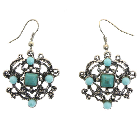 Mi Amore Dangle-Earrings Silver-Tone/Blue