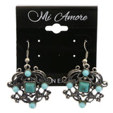 Mi Amore Dangle-Earrings Silver-Tone/Blue