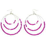 Mi Amore Dangle-Earrings Silver-Tone/Pink