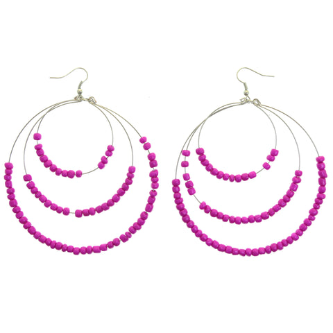 Mi Amore Dangle-Earrings Silver-Tone/Pink