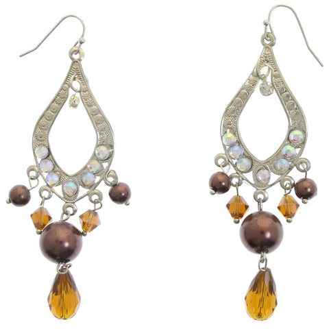Mi Amore Iridescent Dangle-Earrings Silver-Tone/Brown