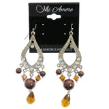 Mi Amore Iridescent Dangle-Earrings Silver-Tone/Brown