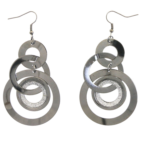 Mi Amore Dangle-Earrings Silver-Tone/White