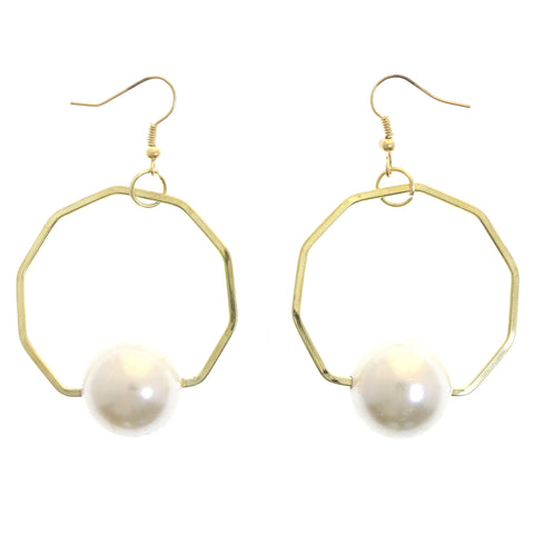 Mi Amore Dangle-Earrings Gold-Tone/White