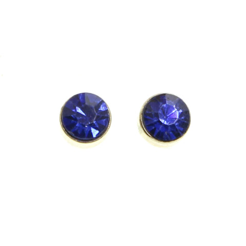 Mi Amore Post-Earrings Blue/Silver-Tone