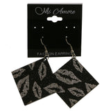 Mi Amore Lips Kiss Dangle-Earrings Black