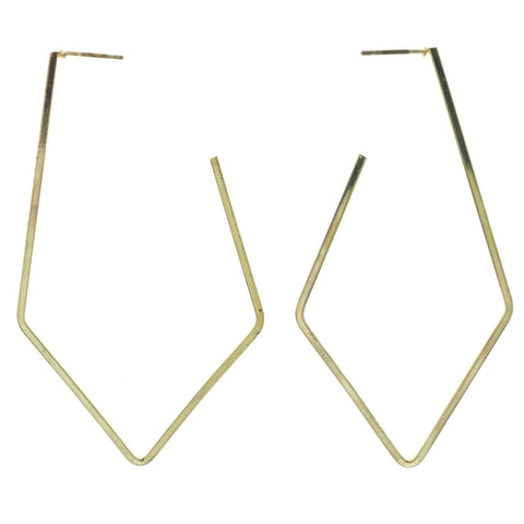 Gold-Tone Metal Hoop-Earrings