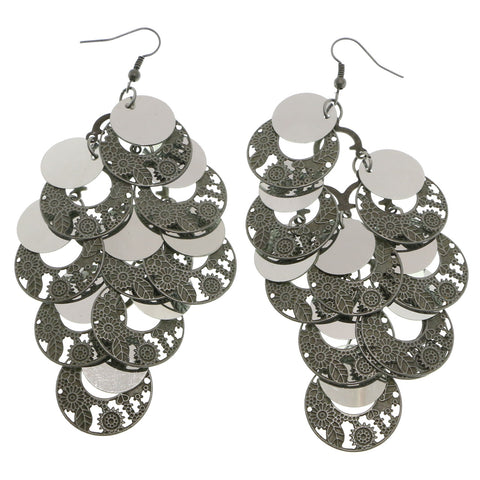 Mi Amore Leaf Dangle-Earrings Dark-Silver/Silver-Tone