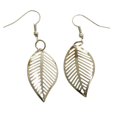 Mi Amore Leaf Dangle-Earrings Silver-Tone