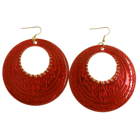 Mi Amore Dangle-Earrings Red/Gold-Tone