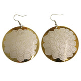 Mi Amore Flower Dangle-Earrings White/Gold-Tone