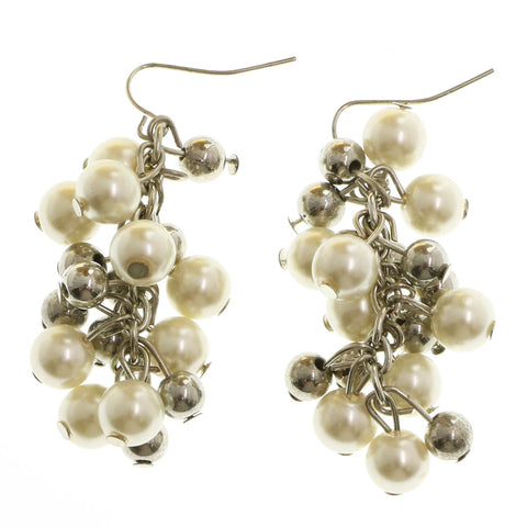 Mi Amore Dangle-Earrings White/Silver-Tone
