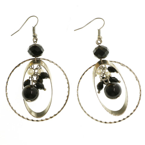 Mi Amore Dangle-Earrings Silver-Tone/Black