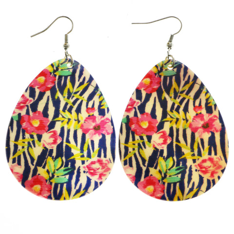 Mi Amore Zebra  Flower Dangle-Earrings Multicolor