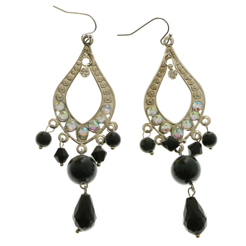 Mi Amore Dangle-Earrings Silver-Tone/Black