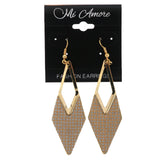 Gold-Tone & Peach Colored Metal Dangle-Earrings