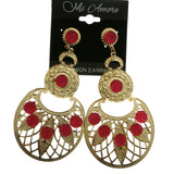 Mi Amore Dangle-Earrings Gold-Tone/Pink