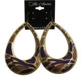 Mi Amore Dangle-Earrings Bronze-Tone & Purple