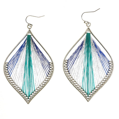 Mi Amore Dangle-Earrings Silver-Tone/Blue