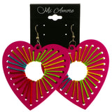 Mi Amore Heart Dangle-Earrings Pink/Multicolor