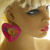 Mi Amore Heart Dangle-Earrings Pink/Multicolor