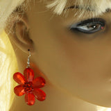 Mi Amore Flower Dangle-Earrings Red