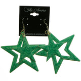 Mi Amore Star Dangle-Earrings Green