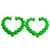 Mi Amore Heart Dangle-Earrings Green